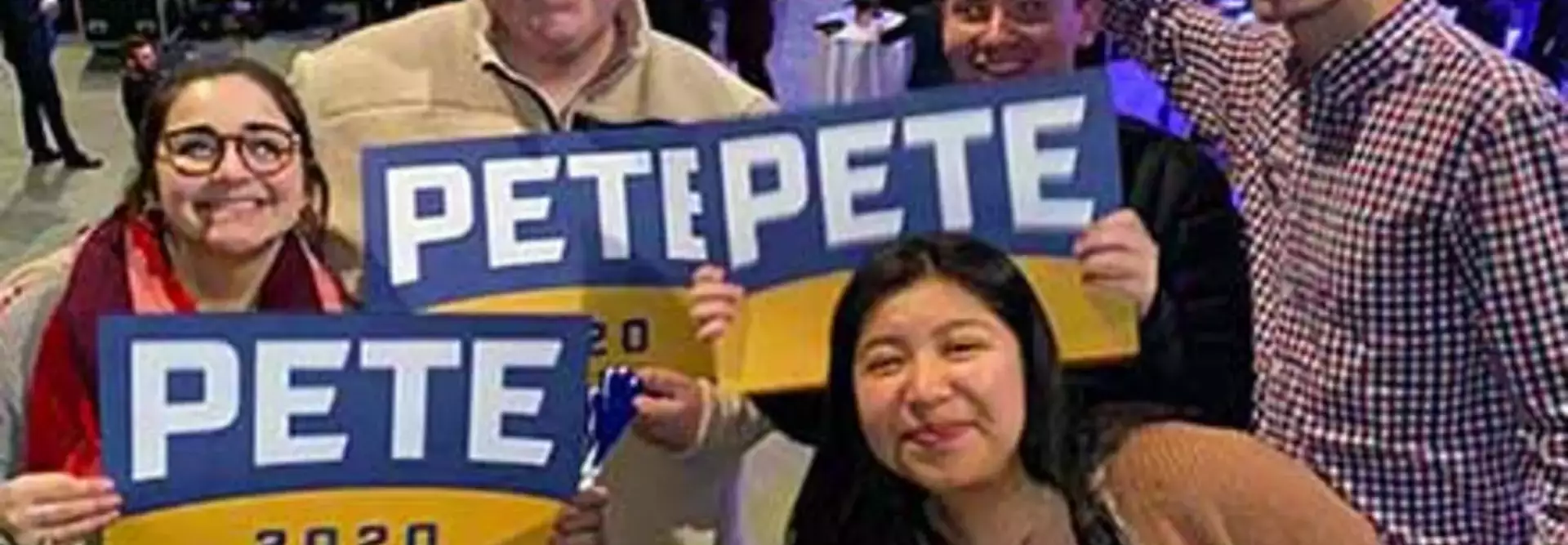 Students at a campaign event