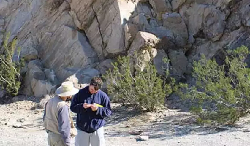 Student and professor Geology trip