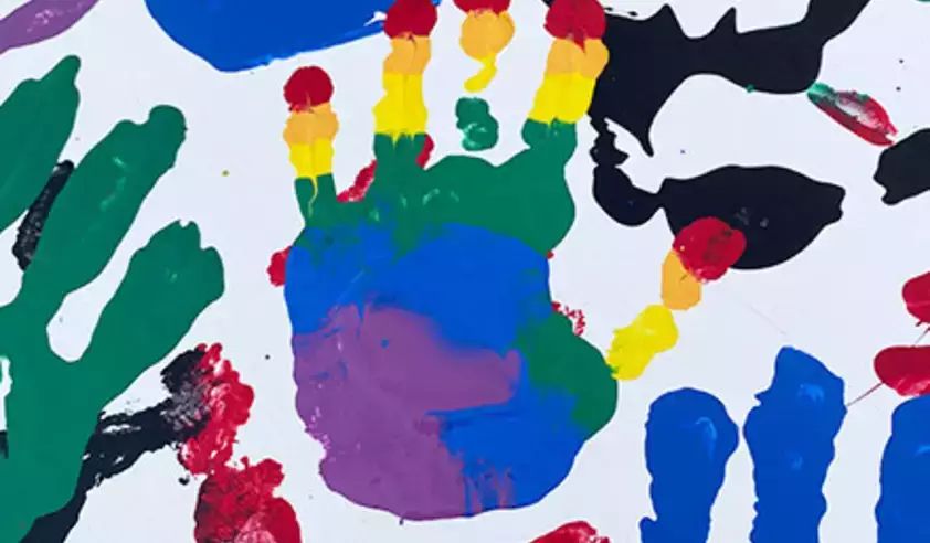 Hands on Wing Mural