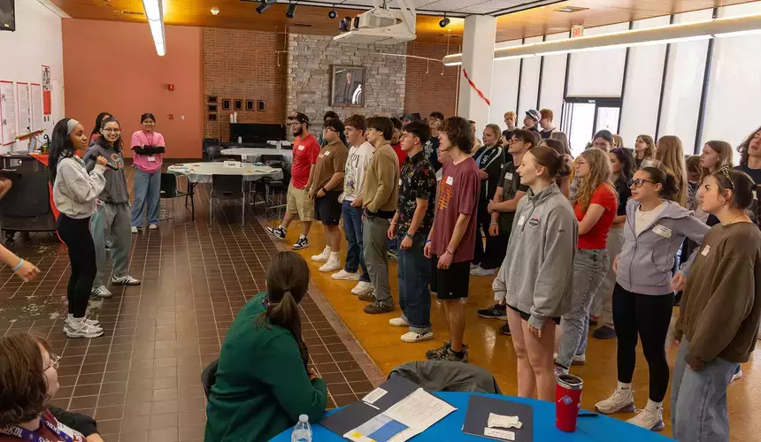 Adolescent education students prepare to work with the community.