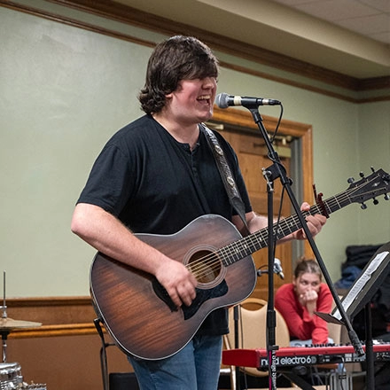 Student Performs at Black History Month Event with Vice Chancellor