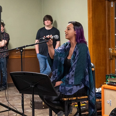Student Performs at Black History Month Event with Vice Chancellor