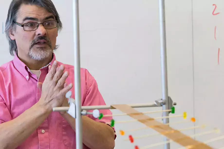 Students in a Physics of Sound course taught by Paul French, associate professor of physics