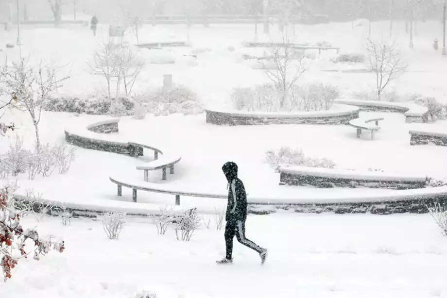 Campus in winter.