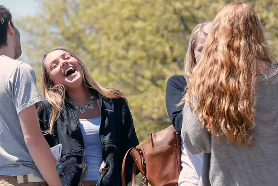 Students laughing.