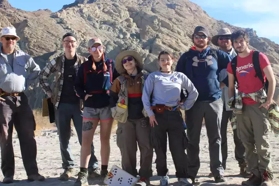 Student and professor Geology trip
