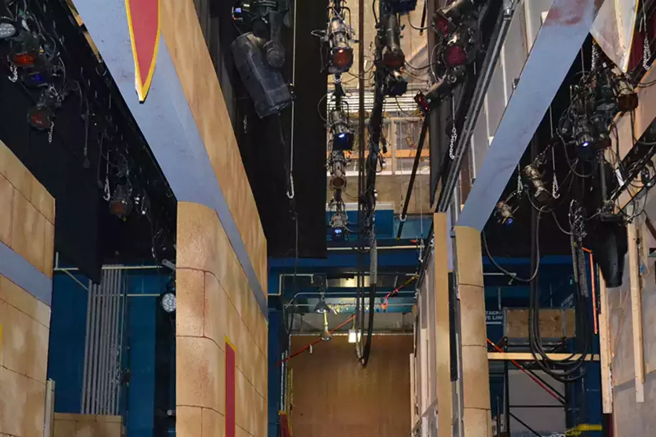 The fly system of the Goodrich Theatre at SUNY Oneonta