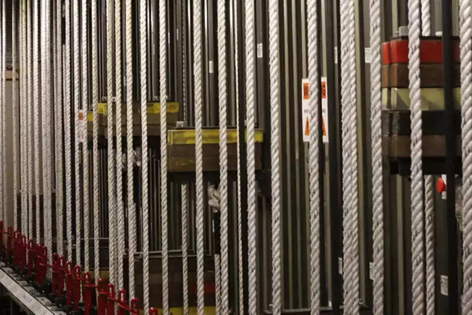 Fly Rail in the Goodrich Theatre at SUNY Oneonta