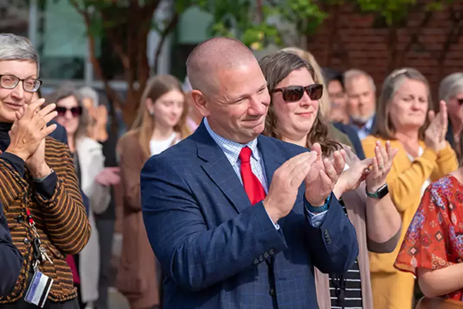 Reopening of Renovated Alumni Hall Crowd clapping