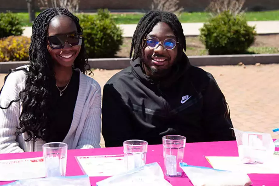 17 tables Campus Celebrates Green Dragon Week