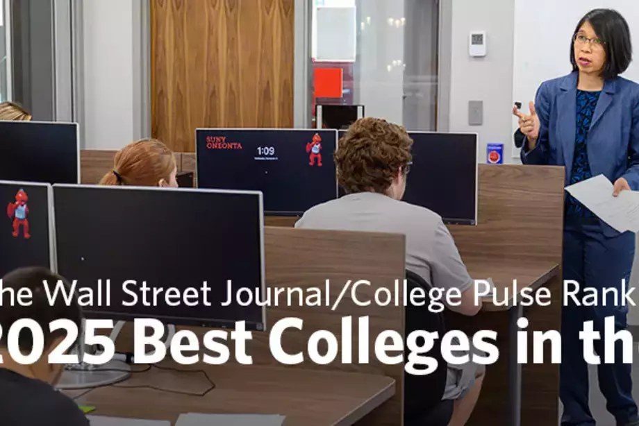 SUNY Oneonta is ranked No. 187 on the Wall Street Journal/College Pulse 2025 list of the Best Colleges in the U.S. 