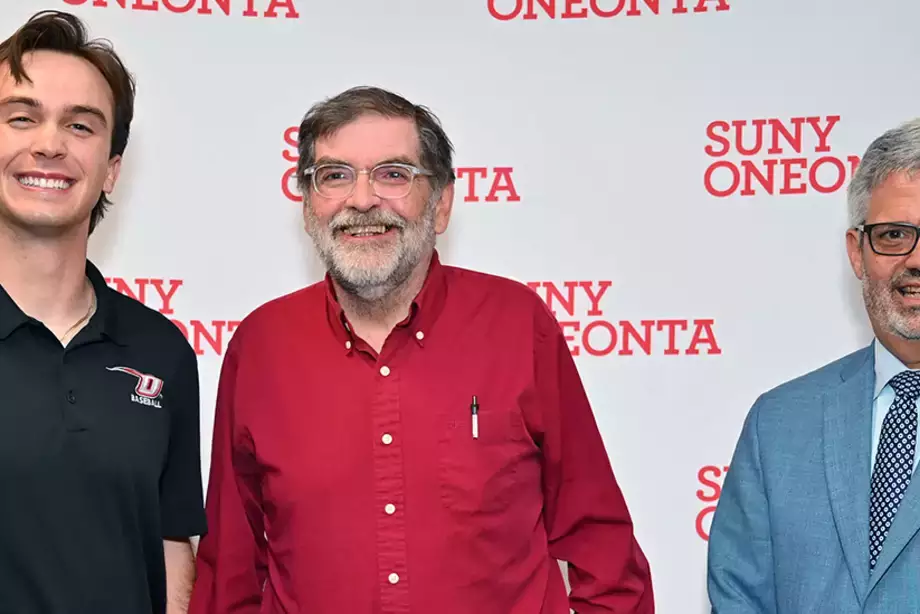 Thomas Skoczek, Dr. Allan Green, and President Cardelle at the 2024 Academic Achievement Awards ceremony