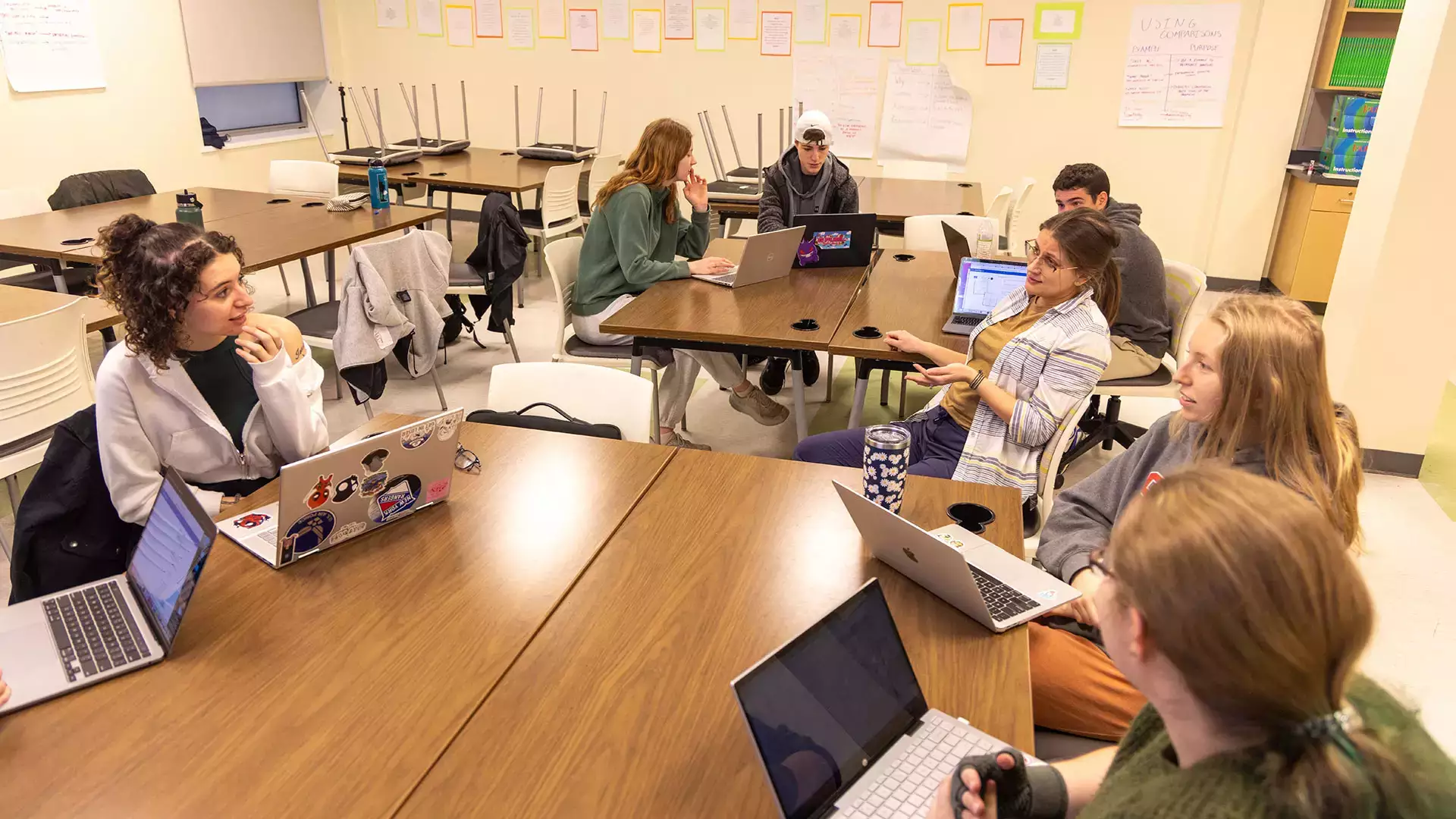 Graduate education students studying math and education technology.