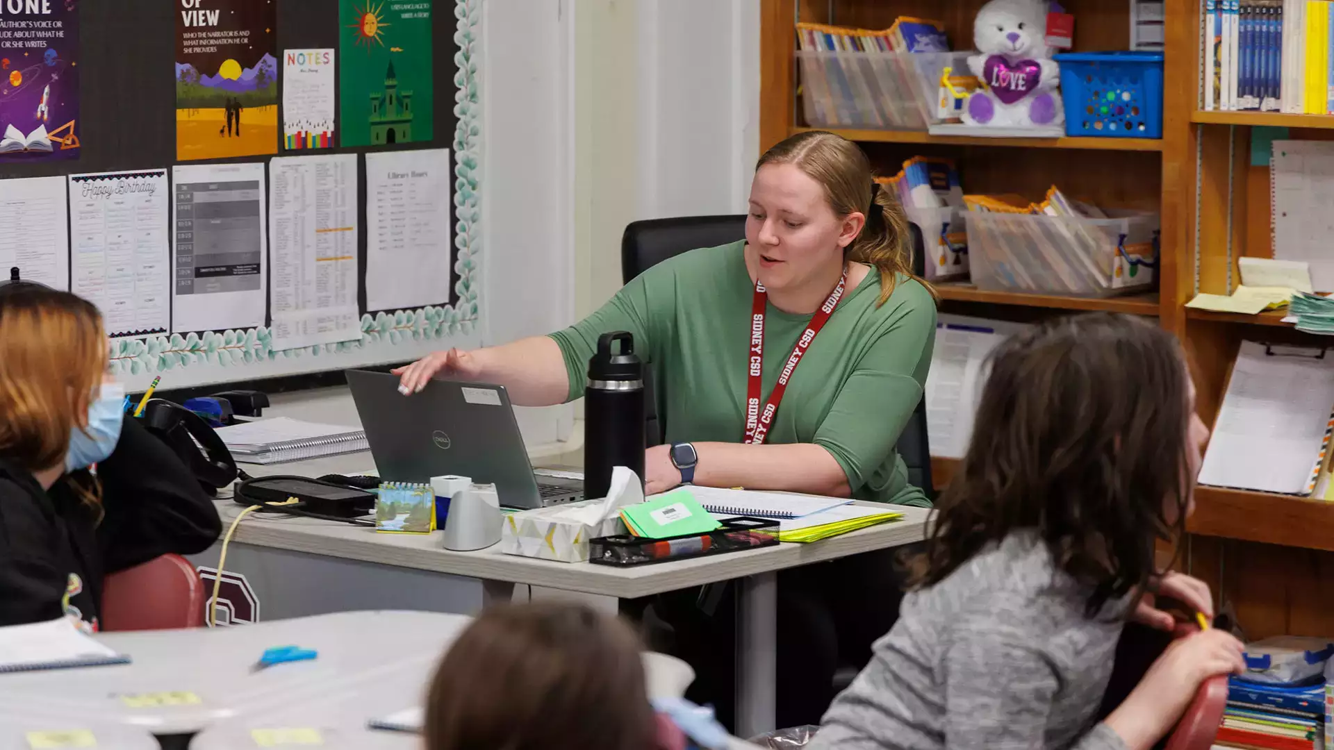 Elementary education student teacher in the classroom