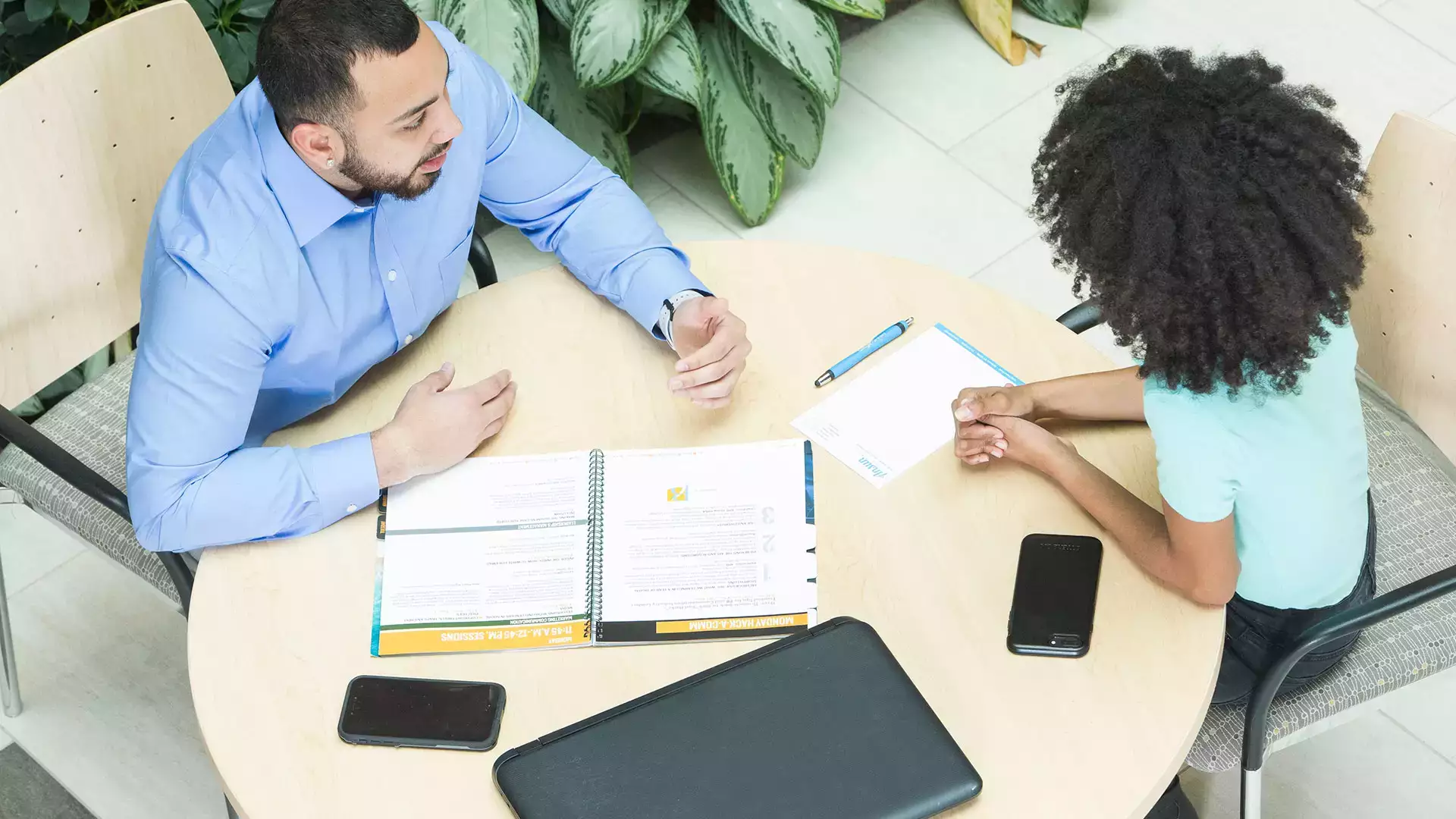 Students in the marketing major discuss subject matter