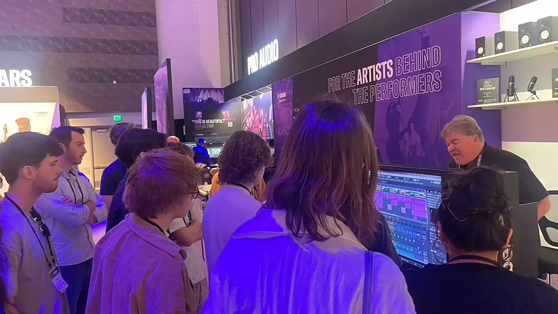 Students attend the NAMM show