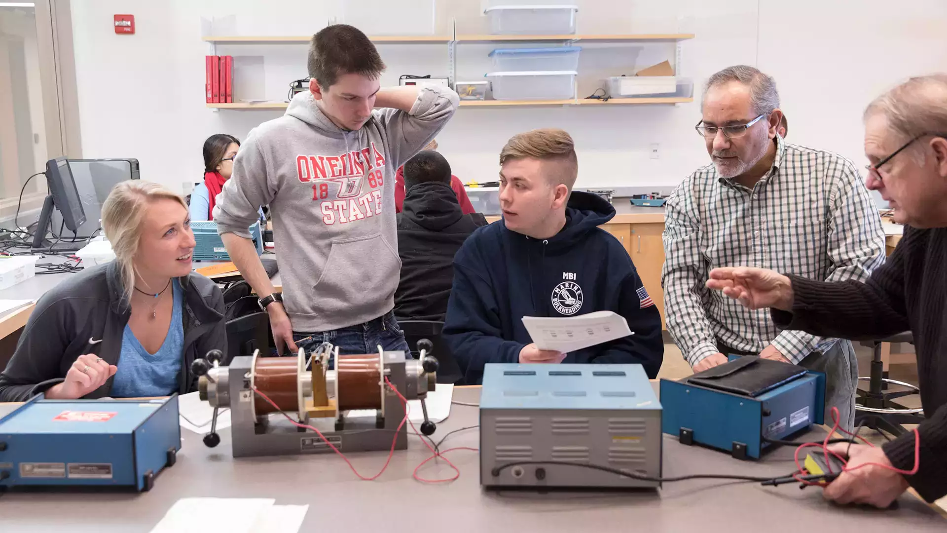 Students in physics lab