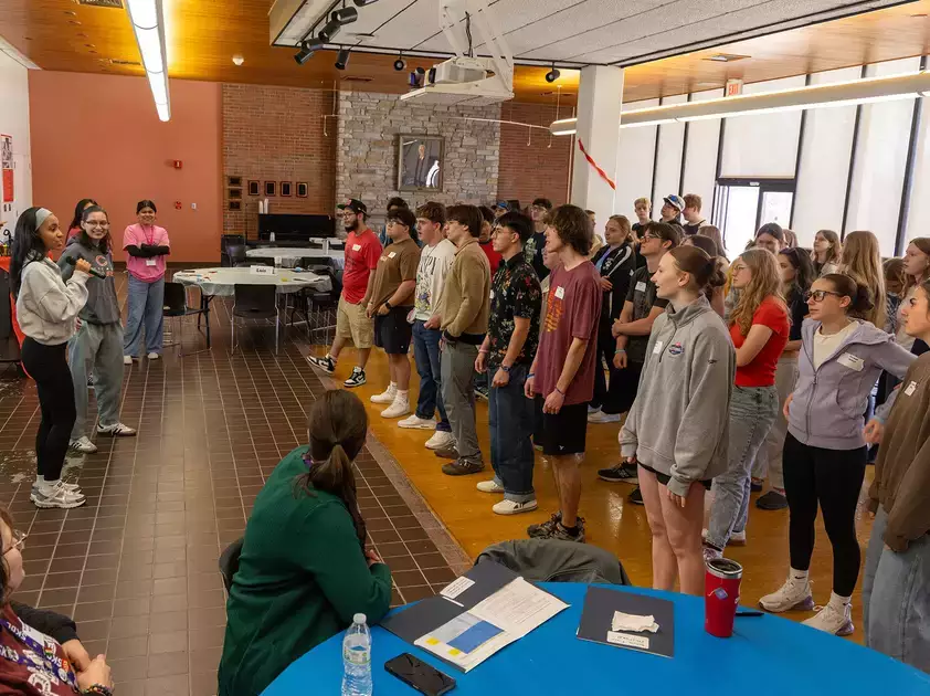 Adolescent education students prepare to work with the community.