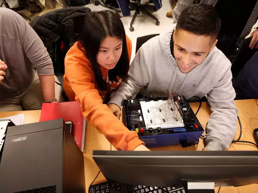 Computer science majors learn hands-on skills.