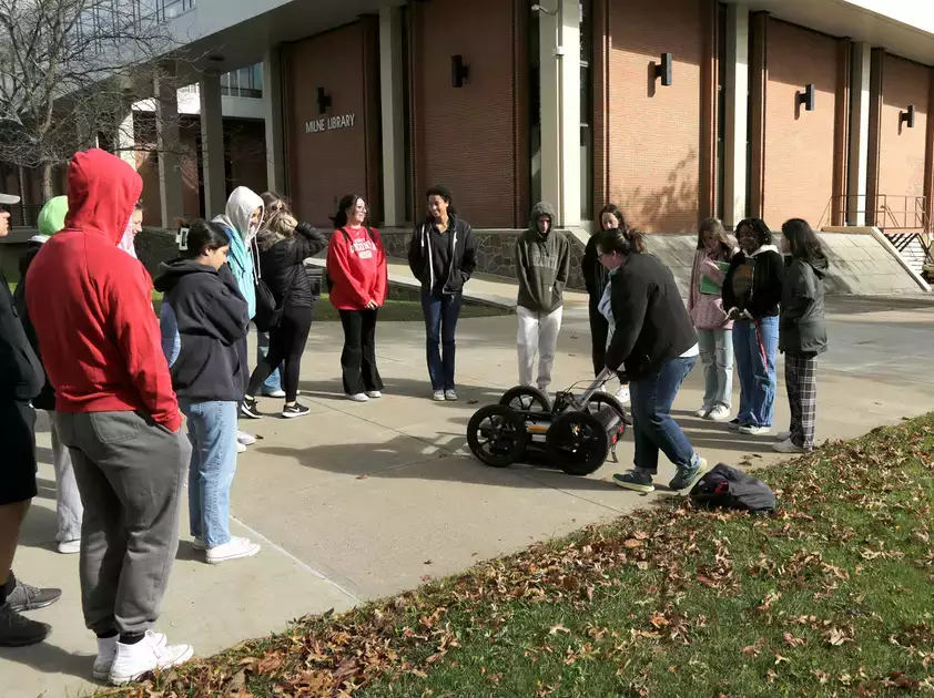 Ground Penetrating Radar being demonstrated on campus.