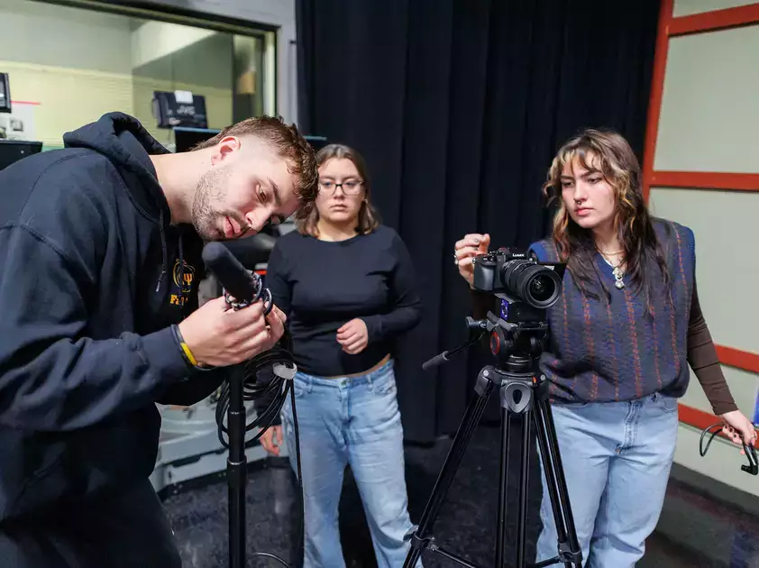 Students learn Video Production with Professor Nathaniel Bouman